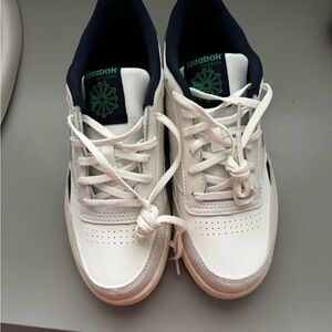 Reebok White and Navy Sneakers